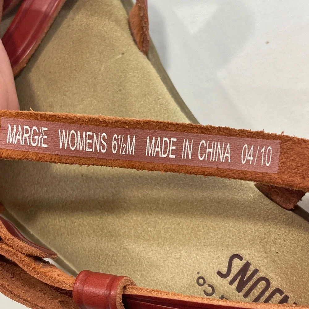 G.H. Bass Sunjuns Margie Womens 6.5M Red Leather Fisherman Sandals‎ Classic Boho